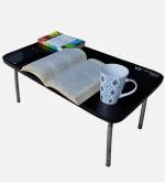 Urbain Home Strong Laptop Table for Bed Study Breakfast, Multi-Purpose Foldable Laptop Table with Chrome Steel Legs (Dark Wenge, 40 Kg Capacity)