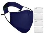 OxiClear N99 Pollution Mask with 4 Activated Carbon Filters, Washable & Reusable, D.R.D.O Certified (NO-VALVE) (Royal Blue).