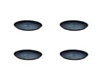 THW 14 Inch Diameter Bar Cafeteria Fast Food Serving Tray, Black Set of 4