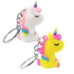 HIGAR Silicone, Metal Multicolor Unicorn Keychain Attractive Key-Ring (Pack Of 2)