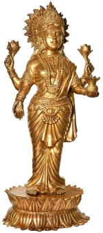 IDOL COLLECTIONS Golden Brass Goddess Lakshmi Idol l GOD IDOLS