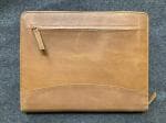 The Leather Warehouse Leather Zip File for A4 Size Sheets, Leather Planner for Business, Folder & Unisex Organizer with Space for Documents, Notepad, iPad, and Business Cards.(Tan)