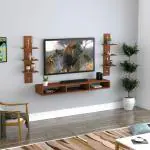 Carlet Engineered Wood Wall Mount TV Entertainment Unit (Walnut) (Ideal for 32-40 Inch) (D.I.Y)