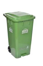 Aristo Green Plastic Step-On Rectangular Garbage Dustbin 65 L