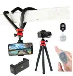 ZETY 12 inch ABS Plastic 360 Degree Rotating Ball Head Gorilla Tripod with Bluetooth Shutter Button for Camera, Smartphone