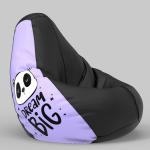 ComfyBean Bag with Beans Filled 3XL- Official: Jack & Mayers Bean Bags - For Young Adults - Max User Height : 5-5.8 Ft.-Weight : 60-70 Kgs(Model: Printed-Dream Big - Black Lavender)