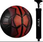 ALKA COMBO Black Mer----cury 32 Panel Football WITH AIR PUMP Football - Size: 5  (Pack of 2, Red)
