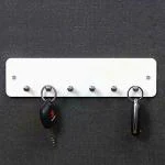 See Inside Key Holders Home Storage Hooks Key Holder Stand Wall Hooks Hanger Key Organizer Bathroom Wall Mounted Key Chain Hanging Board Hooks Kitchen Holder for Home Office Acrylic Key Holder  (6 Hooks, White)