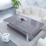 TANLOOMS PVC Transparent Without Lace Design 2 Seater Center/Coffee Table Cover (Size-40x60 Inches)