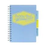Pukka Pad A5 Size Single Line Ruled Subject Book 4 Subject Book For College Perforated Pages Repositionable Dividers With Storage Pockets Blue Cover Pastel Range