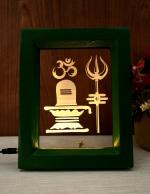 Shri Girraj Ji Green Lord Shiv 3D Led Light Frame Desk Lamp