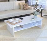 Mickey Engineered Wooden Coffee Table/Centre Table/Tea Table for Living Room (White, Matte Finsh) D.I.Y