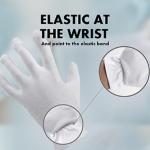 AM SAFE-X Cotton Gloves, White, Reusable, Washable Pack Of 6