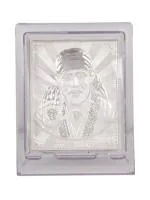 GoldGiftIdeas Silver Sai Baba Photo Frame for Gift, Sadguru Sai Ram Frame for Pooja, Sadguru Sai Gift Box, Silver Gift Items for Home, Sainath Photo Frame, Housewarming Return Gift (11 x 8 CM)