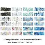 S.A.V.I Multicolor Gradient Marbles Nail Stickers (Pack Of 12)