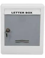 Aura Plast Grey Polyresin Wall Mounted Mailbox