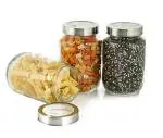 Machak Clear Glass Round Big Glass Jars Set, 1500 Ml (Set Of 3)