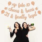 Festiko 21st Birthday Decorations Party Supplies Glitter Banner For 21 Birthday Set Of 3