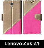 Sbms Lenovo Zuk Z1 Pink Artificial Leather Shock Proof Flip Cover