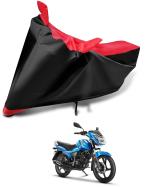 Auto Hub Bike Body Cover for TVS Victor GLX , Dustproof UV Protection water resistant Custom Fit Cover-(Black-Red)