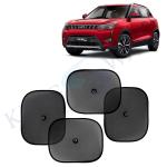 Kingsway Car Curtain Sticky Sun Shade Universal Use for Mahindra XUV 300, 2019 Onwards Model, Color : Black, Mesh, Pack of 4 Piece Car Sun Shades Blinds Cover