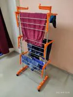 Tnc Orange Grey Steel Floor Cloth Dryer Stand T-Cds-3Tier-01Ss-0132