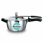 Hawkins Triply Stainless Steel 3.5 Litre Induction,Inner Lid Pressure Cooker, Silver (HSST35)