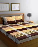 SQUNY 250 TC Premium Elastic Fitted Microfiber Bedsheets Luxury Feel King Size with Two Pillow Covers (96x105) Inches,