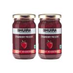 Bhuira|All Natural Jam Strawberry Preserve-240g each|No Added Sugar|No Added preservatives |No Artifical Color Added |Pack of 2