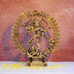 pujaNpujari Embrace the Divine Dance with the Exotic India Nataraja Brass Statue Decorative Showpiece - 42 cm (Brass, Brown)