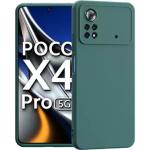 Rakulo For Poco M4 Pro Liquid Silicone with Camera Protection Back Cover Case (Green)