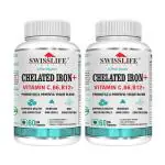 Swisslife Forever Chelated Iron Folic acid with Vit.C| Chelated Iron Tablets with probiotics| Chelated Iron with Vit.C, Vit. B6, Vit.B9, Vit. B12- 60 Veg Tablets.