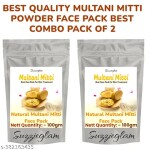 Suzzieglam 100% Pure And Natural Multani Mitti 2 Packets (100gm +100gm) Multani Mitti Face Pack Combo Multani mitti Face Packs-22-Free Size