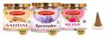 Shyam Charan Incense Cones, Meditation Pack - 140 Dhoop Cones | Fragrances - Sandal, Lavender, Rose | Special Char Dham Yatra Pack | Dhoop Cones for Pooja | Free Dhoop Stand Inside