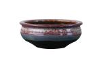 Caffeine Pink, Brown Stoneware Serving Bowl
