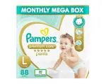 Pampers Premium Care Pants, Large size baby Diapers, (L) 88 Count,9-14 Kg, Softest ever Pampers Pants
