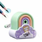 WISHKEY Plastic Cute & Colorful Rainbow Shaped Pencil Sharpener For Kids (Pack of 1, Multicolor)