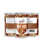 Berries & Nuts International Nuts Mix | Pecan, Brazil, Hazel, Macadamia, Almonds, Pista, Walnuts | 600 Grams | 3 Bottles of 200 Grams