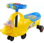 Maanit Dashing Duck Face Zig Zag Magic Twist Car Ride on Swing Car Battery Operated Ride On  (Blue, Yellow)