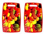 Plastic Oval Chopping Cutting Board for Kitchen Vegetablesand ,MultiColour Fruits, MultiColour (Pack of 2)