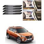 Feelitson Black Car Bumper Protector Safety Guard Double Strip For Creta New (Pack Of 4)