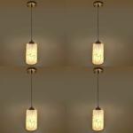 PR Prashant Premium Quality White and Black Pendant Ceiling Lamp CFL and LED (Pack of 2)