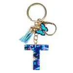 CRAFTSTUDIO Resin Alphabet Initial T letter keychain for Boys & Girls
