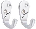 Smart Shophar Aluminium Alloys Single Jack(J) Wall Hook 1 Leg Silver Pack of 2