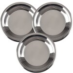 SHINI LIFESTYLE Stainless Steel Parat, Steel parat for kitchen, Atta Parat, Parati, Paraati 3Pc