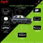 FALCON CAR CHROME ACCESSORIES COMBO KIT FOR VENUE