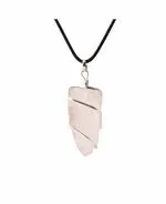 Reikved Raw Wire Wrap Rose Quartz Stone Natural Healing Crystals And Stones Crystal Pendants Necklace (Pack Of 399)