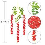 NOVELTY ENTERPRISES-NOVELTY ENTERPRISES-Vrb Dec Red Fabric Artificial Hanging Wisteria Flower Vine (Pack Of 6)