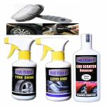Indopower Ff978-TYRE SHINER GUN 250ml+LEATHER SHINER GUN 250ml+CAR SCRATCH REMOVER 200gm+All Tyre Cleaning Brush