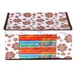 QUAIL 1 Piece Non Woven Fabric Saree Cover Set with Zip Premium Quality Wardrobe Organizer for Clothes Set with Transparent Window, Extra Large - Red